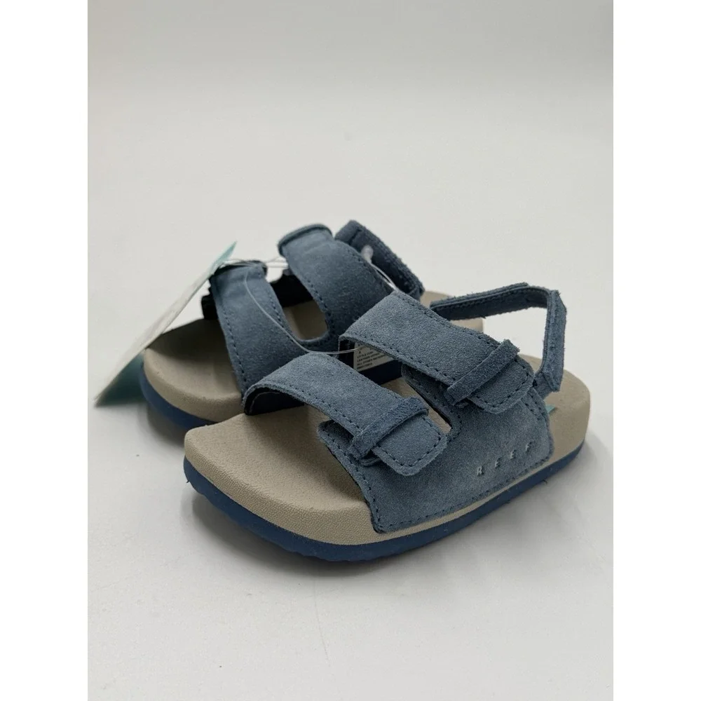 Reef Toddler Little Ojai Slide Sandal Suede Backstrap Dusk Blue Size 5 New